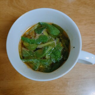 包丁要らず♪レンジで簡単！小松菜の中華スープ